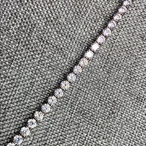 Sterling Silver CZ Tennis Anklet 10” | 925 CN GM | Sparkling